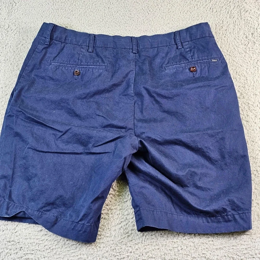 Polo Ralph Lauren Mens 36 Blue Cotton Canvas Chino Shorts 8 Inseam Classic Fit